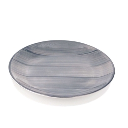 Πιάτο Γλυκού Striche SK00314 Φ20,5cm Grey Zafferano Κεραμικό