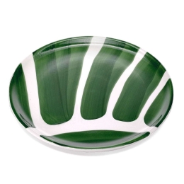 Πιατέλα Σερβιρίσματος Στρογγυλή Striche SK00713 Φ33cm White-Green Zafferano Κεραμικό