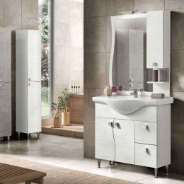 Έπιπλο Μπάνιου Νιπτήρα Με Καθρέπτη Onda 105x51x195cm White Bluelife Μελαμίνη