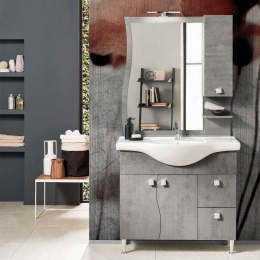 Έπιπλο Μπάνιου Νιπτήρα Με Καθρέπτη Onda 105x51x195cm Light Grey Bluelife Μελαμίνη