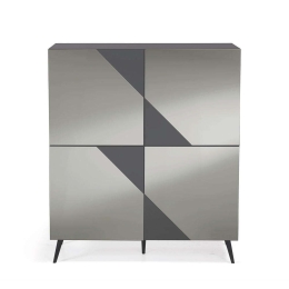 Μπουφές Arte 120x50x140cm Anthracite-Smoke Capodarte