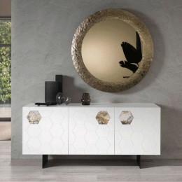 Μπουφές Glen 180x50x80cm White-Gold Capodarte