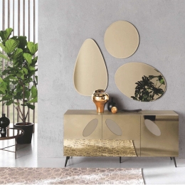 Μπουφές Honey 180x50x80cm Warm Grey-Gold Capodarte