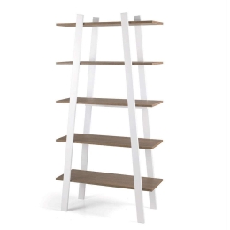 Βιβλιοθήκη Diana 90x38,5x180cm Bianco-Teak Capodarte