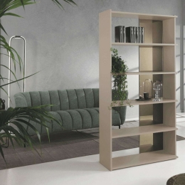 Βιβλιοθήκη Julio 104x35x185cm Warm Grey-Gold Capodarte