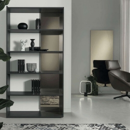 Βιβλιοθήκη Julio 104x35x185cm Anthracite-Bronze Capodarte