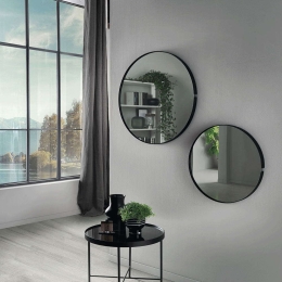 Καθρέπτης Loren Φ80cm Black-Smoke Capodarte Γυαλί