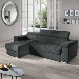 Καναπές Γωνιακός Με Αναστρέψιμη Γωνία Comfort 279x165x77+22cm Anthracite Capodarte