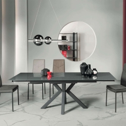Τραπέζι Επεκτεινόμενο Jacky 160x90x76cm Anthracite Capodarte
