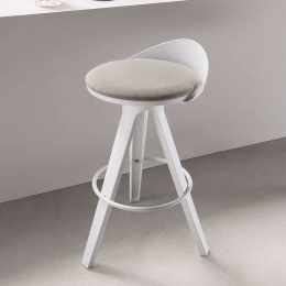 Σκαμπό Bar Ralf Φ40x40x86cm Light Grey-White Capodarte