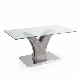 Τραπέζι Σαλονιού Tindaro TINDARO/CEMENTO 110x60x46cm Concrete Ikone Casa