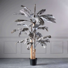 Τεχνητό Δέντρο Μπανανιά Ζέβρα 0630-6 110x140x240cm Black-White Supergreens Πολυαιθυλένιο