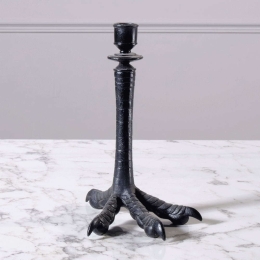 Κηροπήγιο Πόδι Πάπιας 0010-3 13x25,5x25cm Black Supergreens Πολυρεσίνη