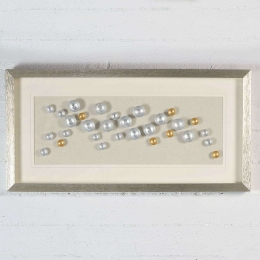Πίνακας Βότσαλα 5700-5 40x80cm Silver-Gold Supergreens Οριζόντιοι Mdf