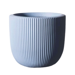 Κασπώ Πήλινο Στρογγυλό Stripe XL D-6940-8 44x44x36,5cm Blue Supergreens Πηλός