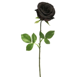 Τεχνητό Κλωνάρι Τριαντάφυλλο 6531-7 14x47cm Black Supergreens Πολυέστερ