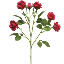 Τεχνητό Κλωνάρι Τριαντάφυλλα 3531-7 22x68cm Red Supergreens Πολυέστερ