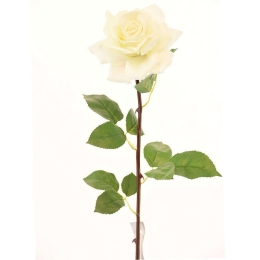 Τεχνητό Κλωνάρι Τριαντάφυλλο 5820-7 75cm White Supergreens Πολυαιθυλένιο