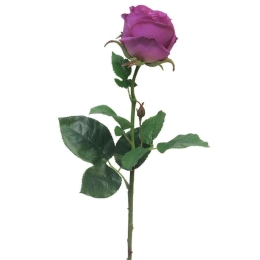 Τεχνητό Κλωνάρι Τριαντάφυλλο 0531-7 8x68cm Purple Supergreens Πολυέστερ