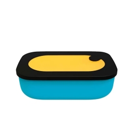 Φαγητοδοχείο Store&Go 171100165 900ml Blue-Yellow Guzzini Σιλικόνη,Πλαστικό