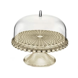Τουρτιέρα Tiffany Με Καπάκι Και Πόδι 19940139 30cm Beige Guzzini Acrylic