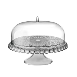 Τουρτιέρα Tiffany Με Καπάκι Και Πόδι 19940092 36cm Grey Guzzini Acrylic