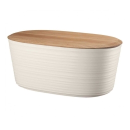 Ψωμιέρα Tierra 179600156 Με Καπάκι White Guzzini Πλαστικό,Bamboo