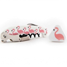 Ανοιχτήρι - Τιρμπουσόν Με Πώμα Flamingo (Σετ 2Τμχ) 66340000 9x2,5x18,3cm Multi Koala Μέταλλο