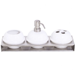 Αξεσουάρ Μπάνιου (Σετ 3Τμχ) 0960088 33,5x11x4cm White Tessie Πορσελάνη