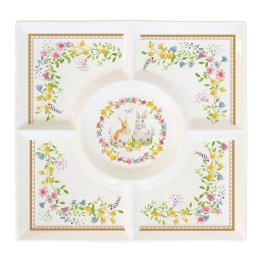 Ορντερβιέρα Τετράγωνη Happy Easter 2095EAST 25x25cm Multi Easy Life Πορσελάνη