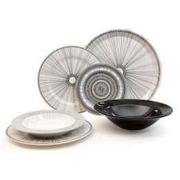 Σερβίτσιο Πιάτα Φαγητού Tiffany Geometric (Σετ 20Τμχ) 840003 Multi Marva Κεραμικό