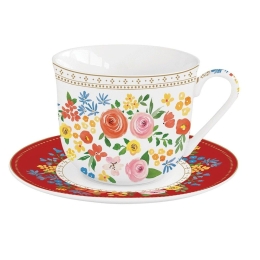 Φλυτζάνι Cappuccino Boho Flowers 1182BOFL 400ml Multi Easy Life Πορσελάνη