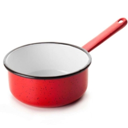 Κατσαρολάκι Γάλακτος Εμαγιέ Varios 912614 14cm Red-White Ibili 12 cm Ατσάλι