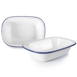 Πιατέλα Βαθιά Εμαγιέ Blanca 905020 20cm White-Blue Ibili Εμαγιέ