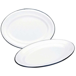 Πιατέλα Εμαγιέ Blanca 903940 40cm White-Blue Ibili Εμαγιέ