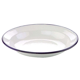 Πιάτο Βαθύ Εμαγιέ Blanca 912924 24cm White-Blue Ibili Εμαγιέ