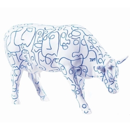 Διακοσμητική Αγελάδα Arty Cow CP46799 30,5x19,5cm Blue-White CowParade Πολυρεσίνη