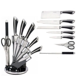 Μαχαίρια Με Ακρυλική Βάση KSS700 (Σετ 8τμχ) Inox-Black Royalty Line Ανοξείδωτο Ατσάλι