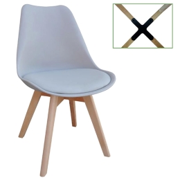 Καρέκλα Martin ΕΜ136,40 Grey 49x54x82cm Σετ 4τμχ Ξύλο,Πολυπροπυλένιο
