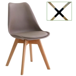 Καρέκλα Martin ΕΜ136,90 Sand 49x54x82cm Σετ 4τμχ Ξύλο,Πολυπροπυλένιο
