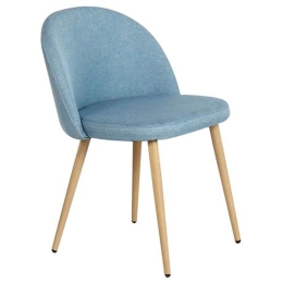 Καρέκλα Bella ΕΜ762,3 L.Blue 54x56x77cm Σετ 4τμχ Μέταλλο,Ύφασμα