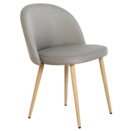 Καρέκλα Bella ΕΜ762,1 Grey 54x56x77cm Σετ 4τμχ Μέταλλο,Ύφασμα