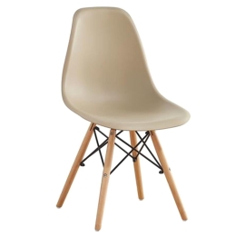Καρέκλα Art Wood ΕΜ123,9W Tortora 46x52x82cm Σετ 4τμχ Ξύλο,Πολυπροπυλένιο