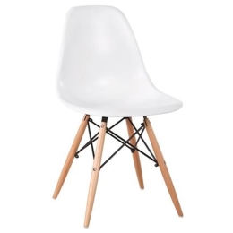 Καρέκλα Art Wood ΕΜ123,1W White 46x52x82cm Σετ 4τμχ Ξύλο,Πολυπροπυλένιο