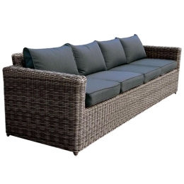 Καναπές Arizona Ε6734,5 4-Θέσιος 4mm Half Round Wicker Grey/Brown Τετραθέσιος