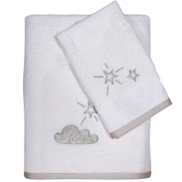 Πετσέτες Βρεφικές 4745 Σετ 2τμχ Baby Fun Grey-White Das Home Σετ Πετσέτες 70x140cm 100% Βαμβάκι