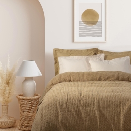 Κουβέρτα Πικέ 0455 Ocher Das Home Μονό 160x240cm 100% Βαμβάκι