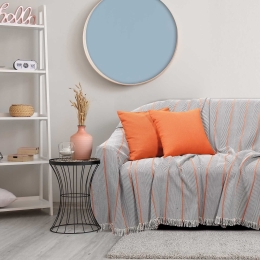 Ριχτάρι 0217 Ecru-Black-Terra Das Home Τριθέσιο 180x300cm 100% Βαμβάκι
