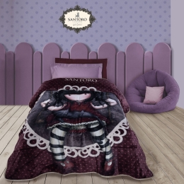 Κουβέρτα Παιδική 5034 Fleece Santoro Gorjuss Ruby Bordo Das Home Μονό 160x220cm Πολυέστερ