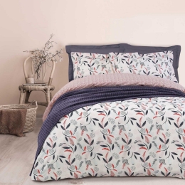 Κουβερλί 9555 Happy Ecru-Terra-Blue Das Home Μονό 160x240cm 100% Βαμβάκι
